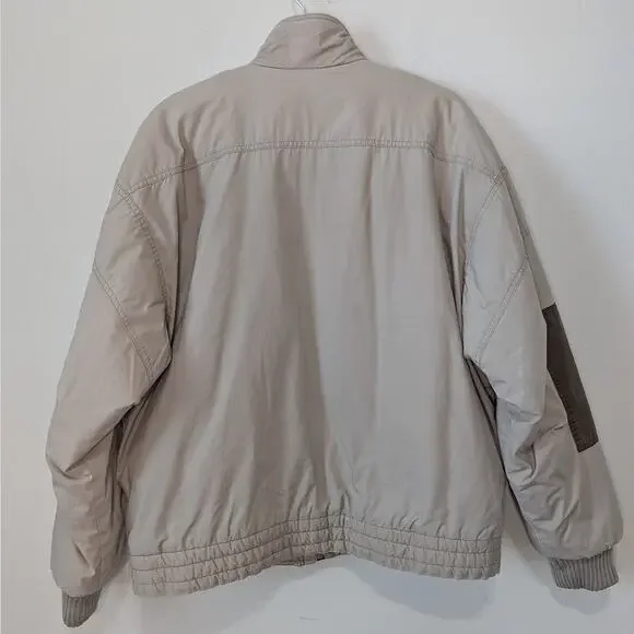 Member's Only Vintage 80s Tan Collared Full Zip Puffer Jacket Size 40 Medium - Picture 5 of 11